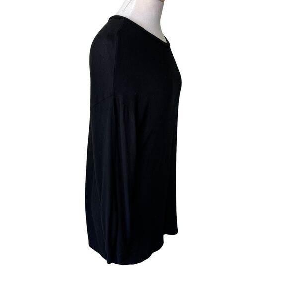REFORMATION Dropped Shoulder Crewneck Long Sleeve Sweater Dress Medium Black - Picture 2 of 10